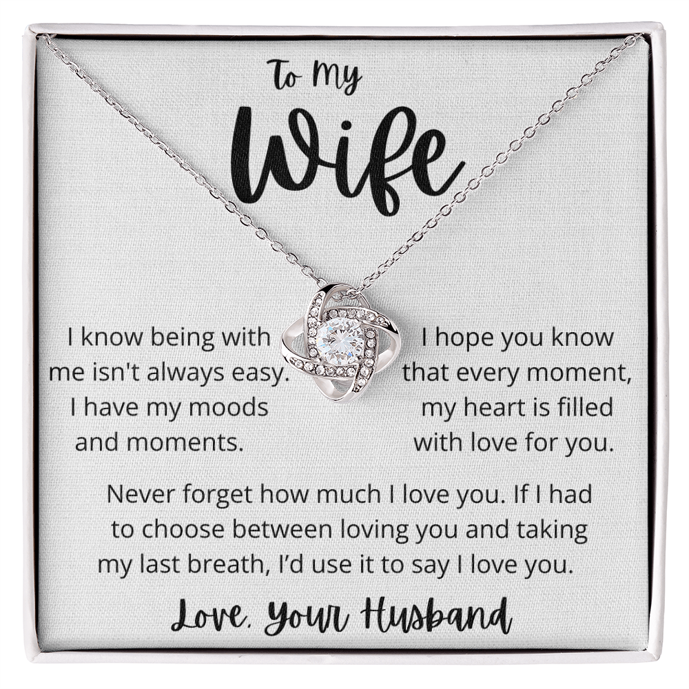 To My Wife - Never Forget My Love - Love Knot Necklace