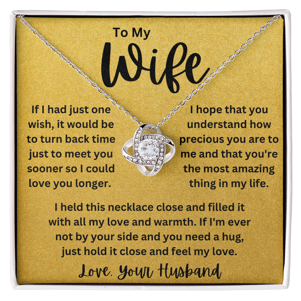 To My Wife - One Wish - Love Knot Necklace