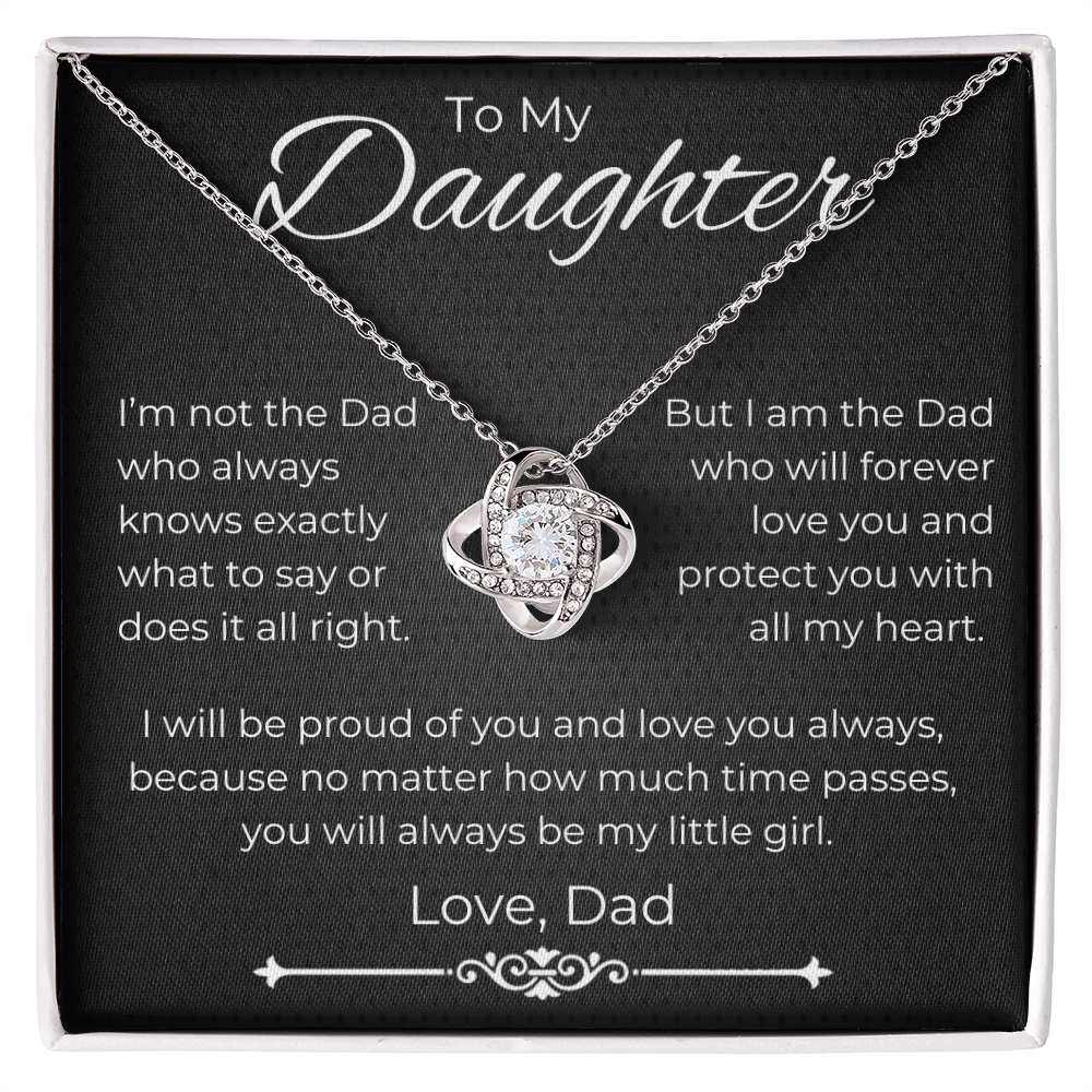 To My Daughter - Forever My Little Girl - Love Knot Necklace