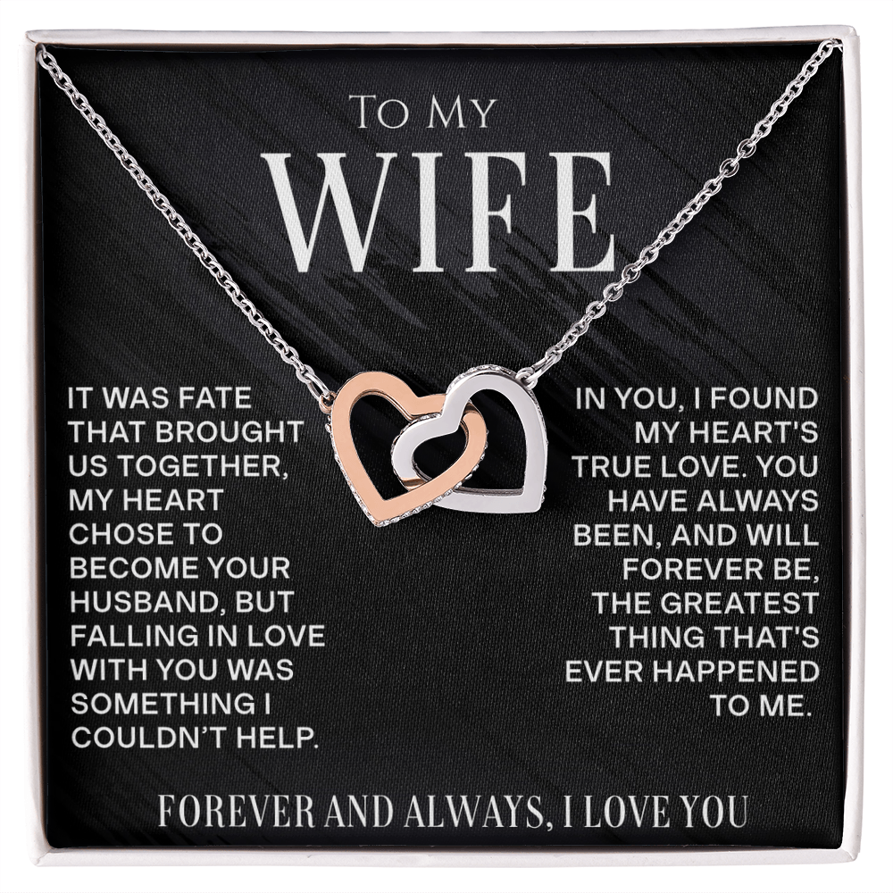 To My Wife - Hearts True Love - Interlocking Hearts Necklace