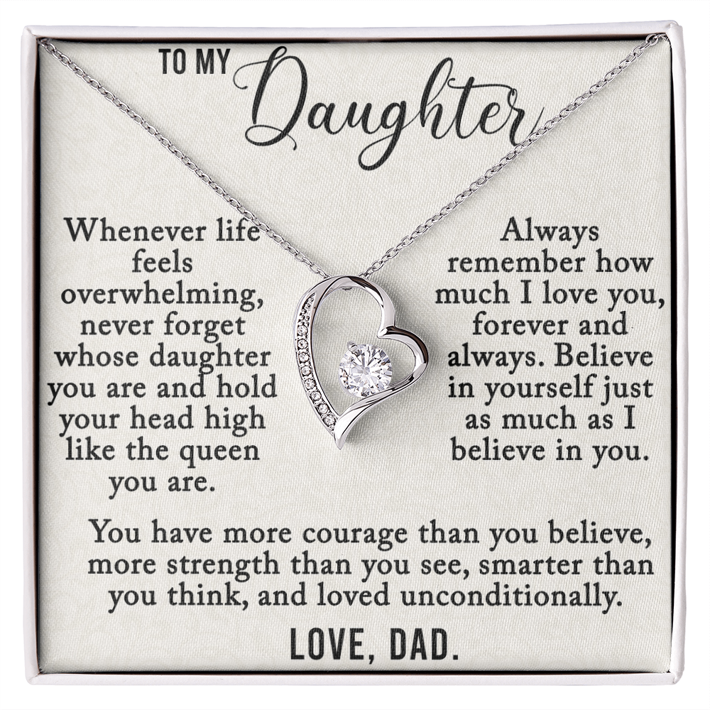 To My Daughter - Believe In Yourself - Forever Love Necklace